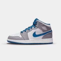 Nike Jordan 1 Mid True Blue Light Smoke Grey