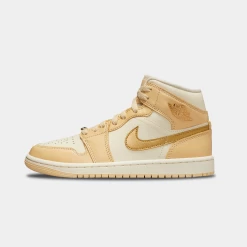 Jordan 1 Mid Metallic Gold Pale Vanilla